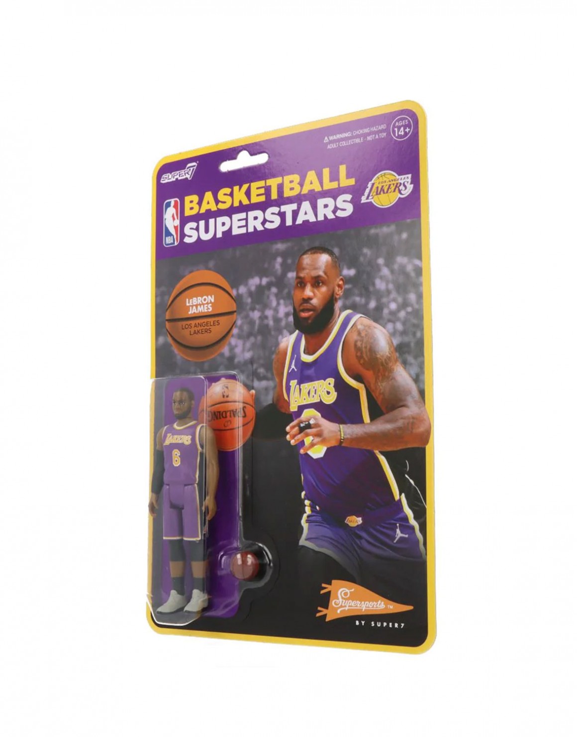 Nba W3 Lakers Lebron James Purple Jersey Reaction Figure