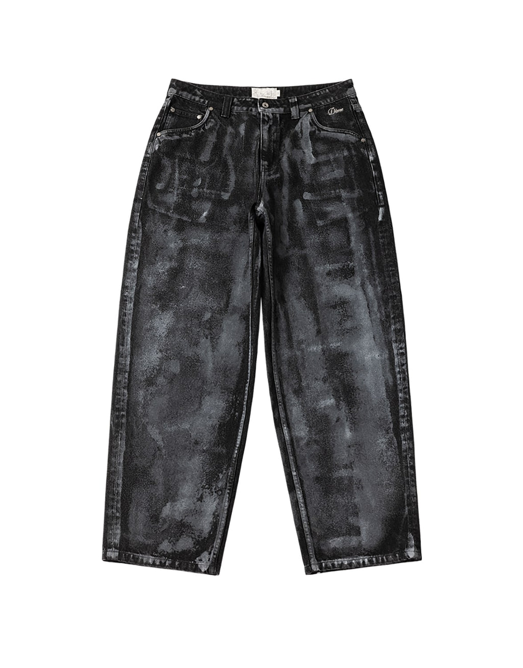 Baggy Denim Pants BLACK (WHITE PAINT)