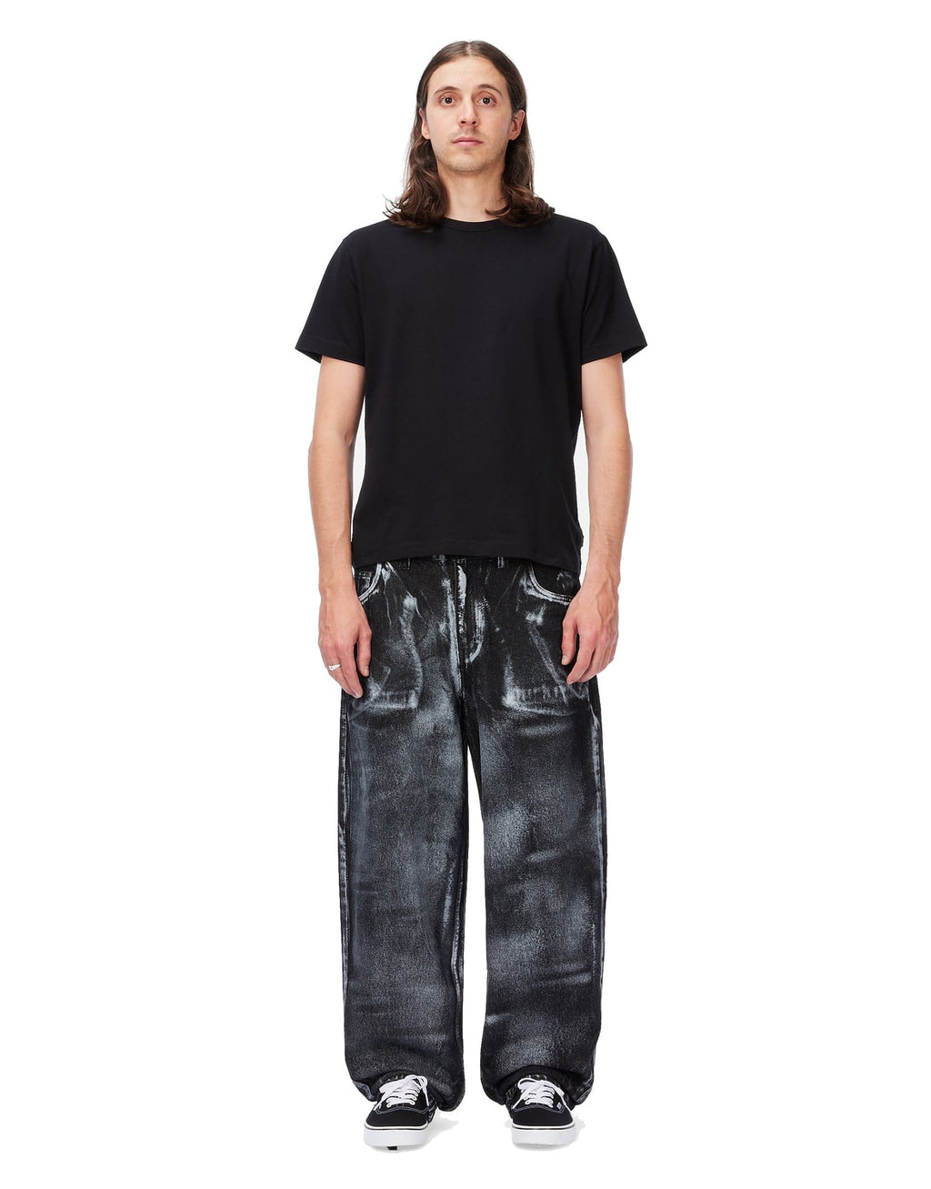 Baggy Denim Pants BLACK (WHITE PAINT)