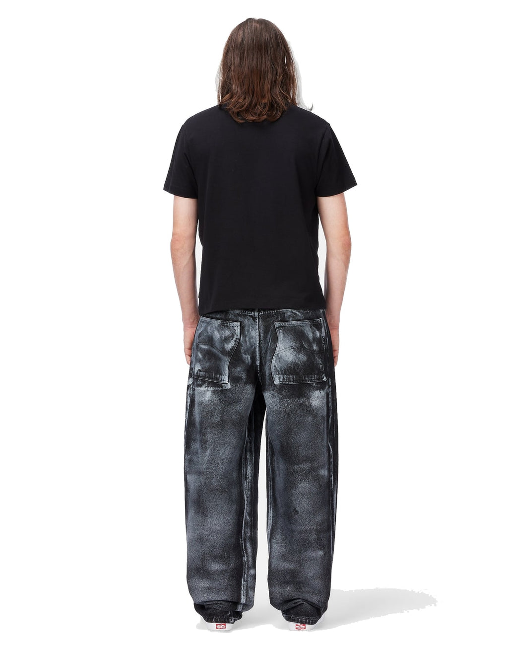 Baggy Denim Pants BLACK (WHITE PAINT)