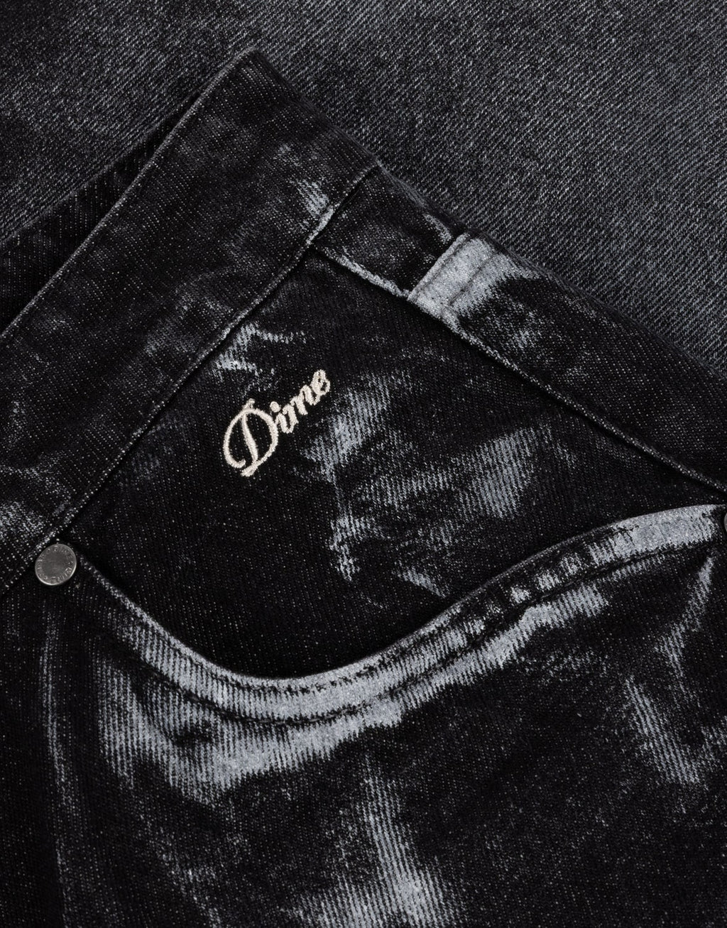 Baggy Denim Pants BLACK (WHITE PAINT)