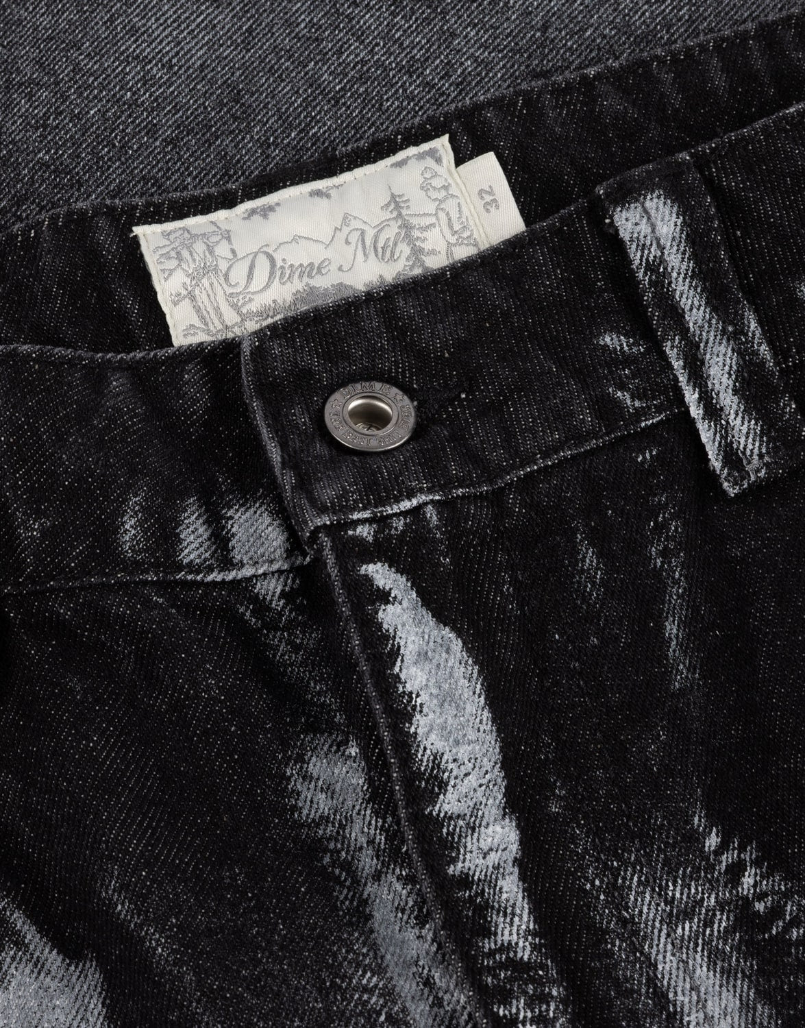 Baggy Denim Pants BLACK (WHITE PAINT)