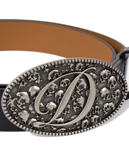 Skull Leather Belt BLACK